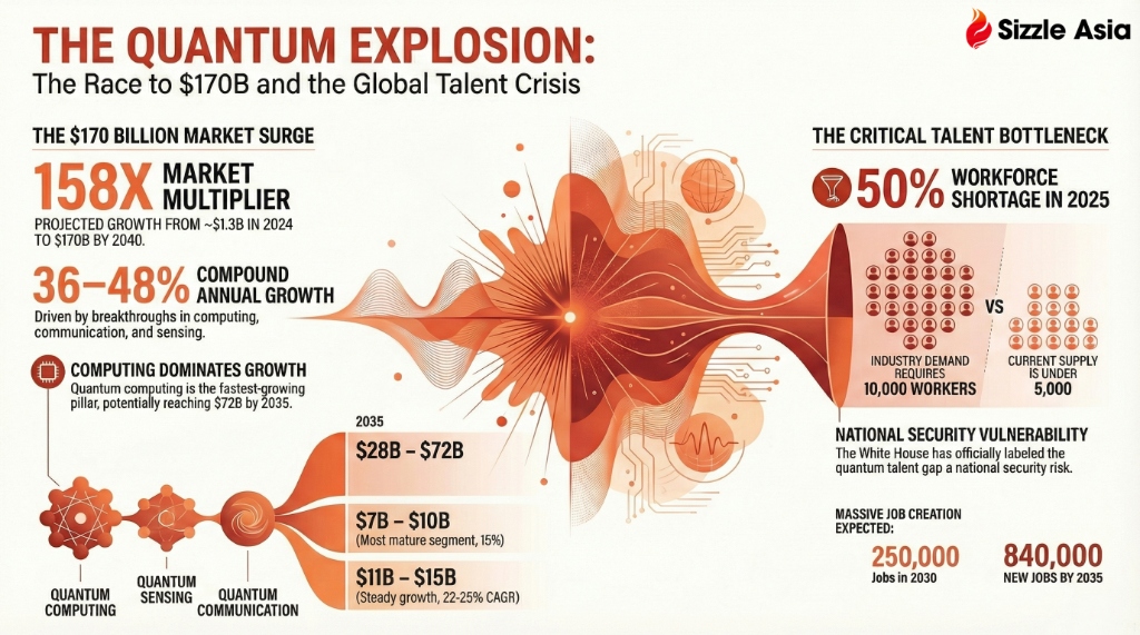 Infographic: The Quantum Explosion — the race to $170B and the global talent crisis.